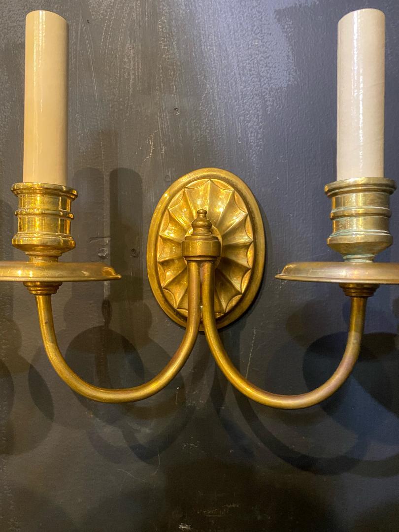 1920's Caldwell Small Double Lights Sconces In Good Condition For Sale In New York, NY