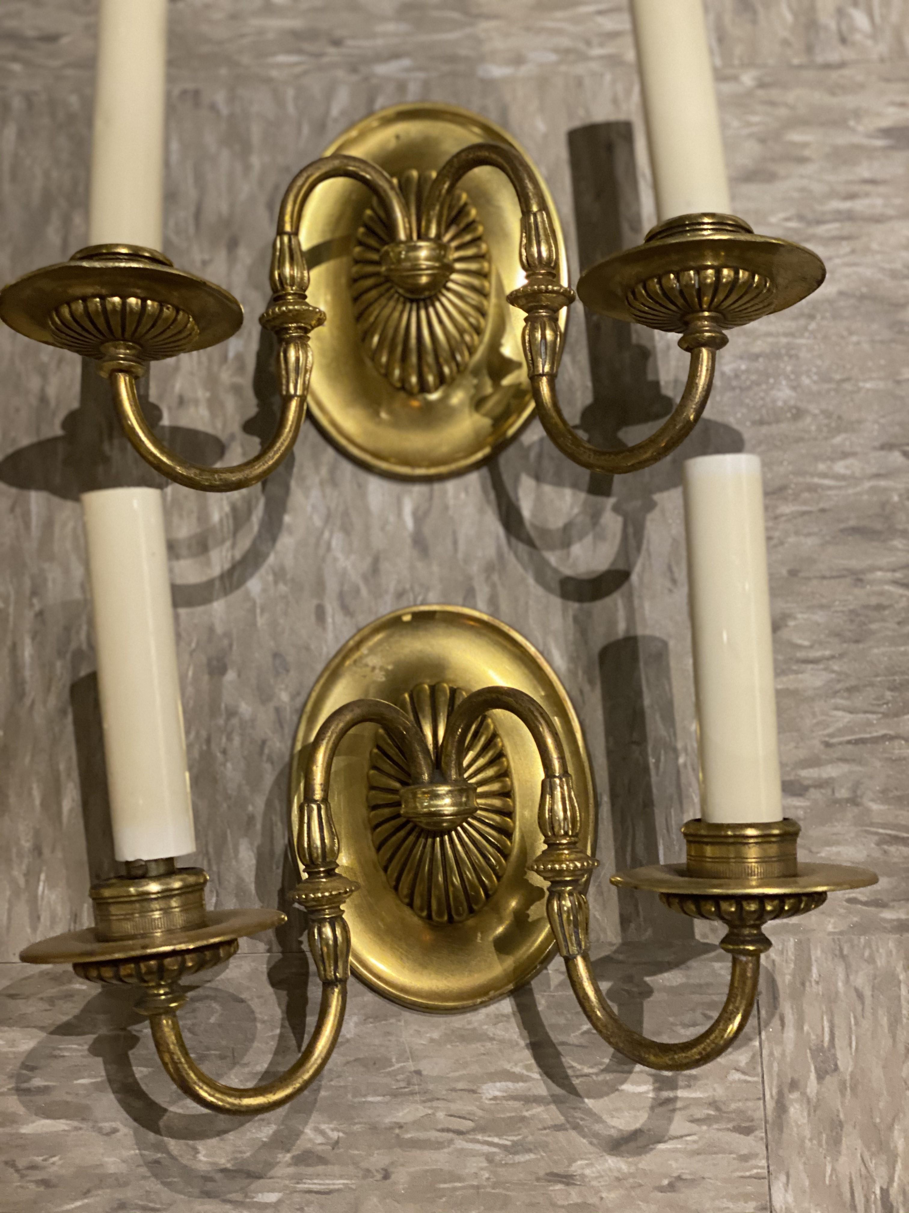 1920's Caldwell Small Double Light Sconces In Good Condition For Sale In New York, NY