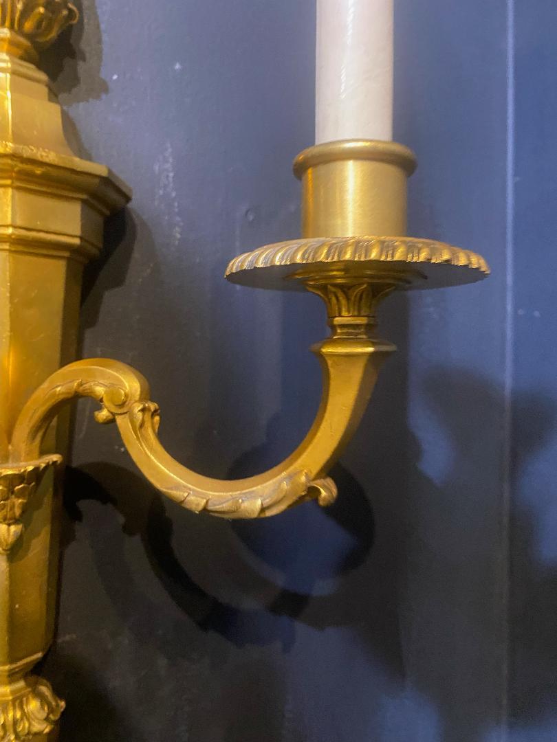 American 1920's Caldwell Gilt Bronze Sconces For Sale