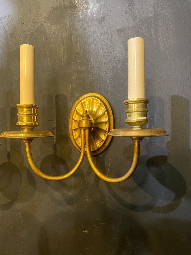 Early 20th Century 1920's Caldwell Small Double Lights Sconces For Sale