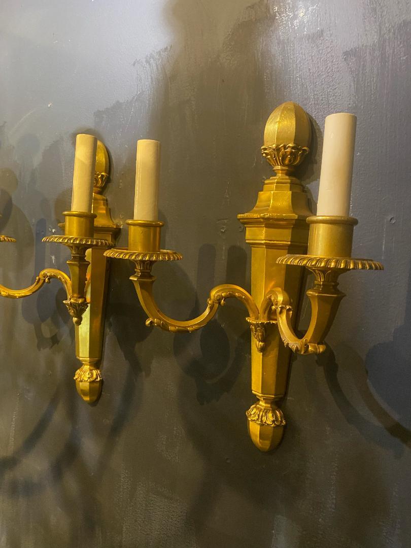Apliques de bronce dorado Caldwell de 1920 en Bueno estado para la venta en New York, NY