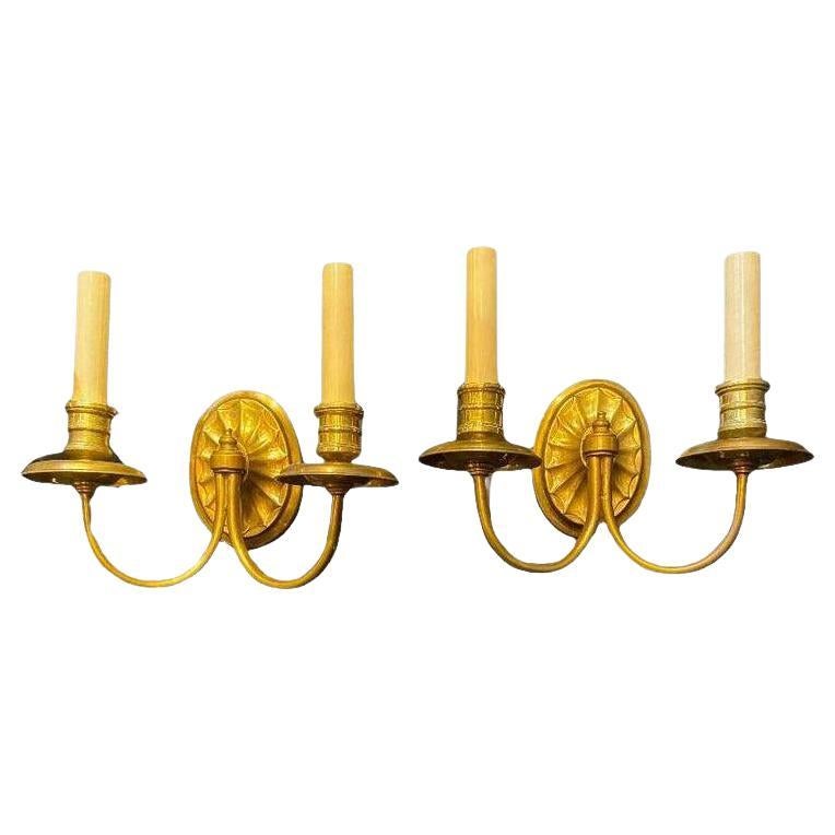1920's Caldwell Small Double Lights Sconces For Sale