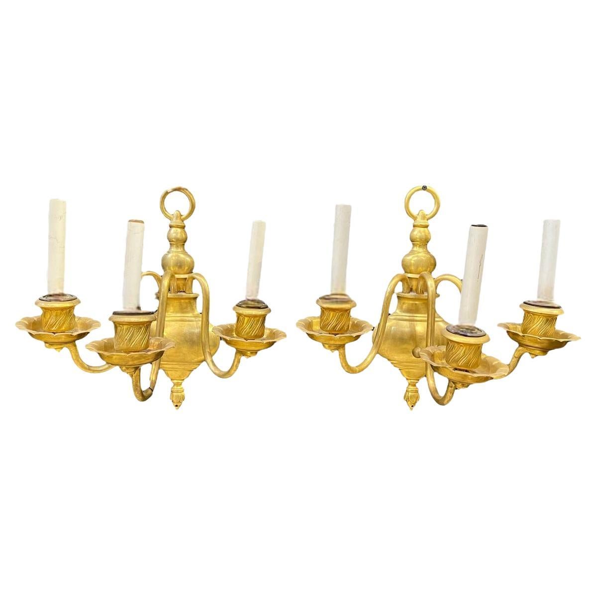 1920's Caldwell Sconces with Three Lights For Sale
