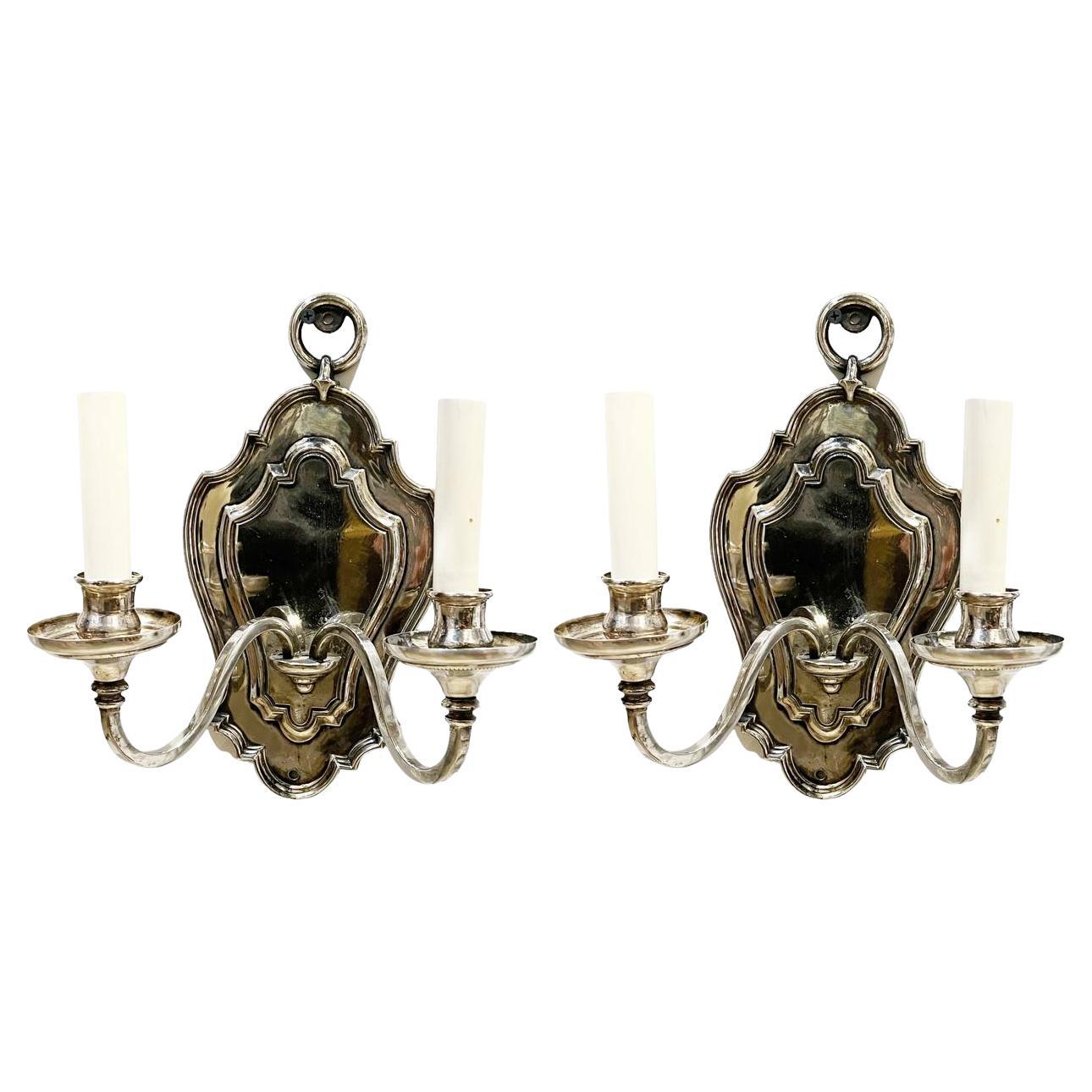 1920's Caldwell Silver plated Sconces