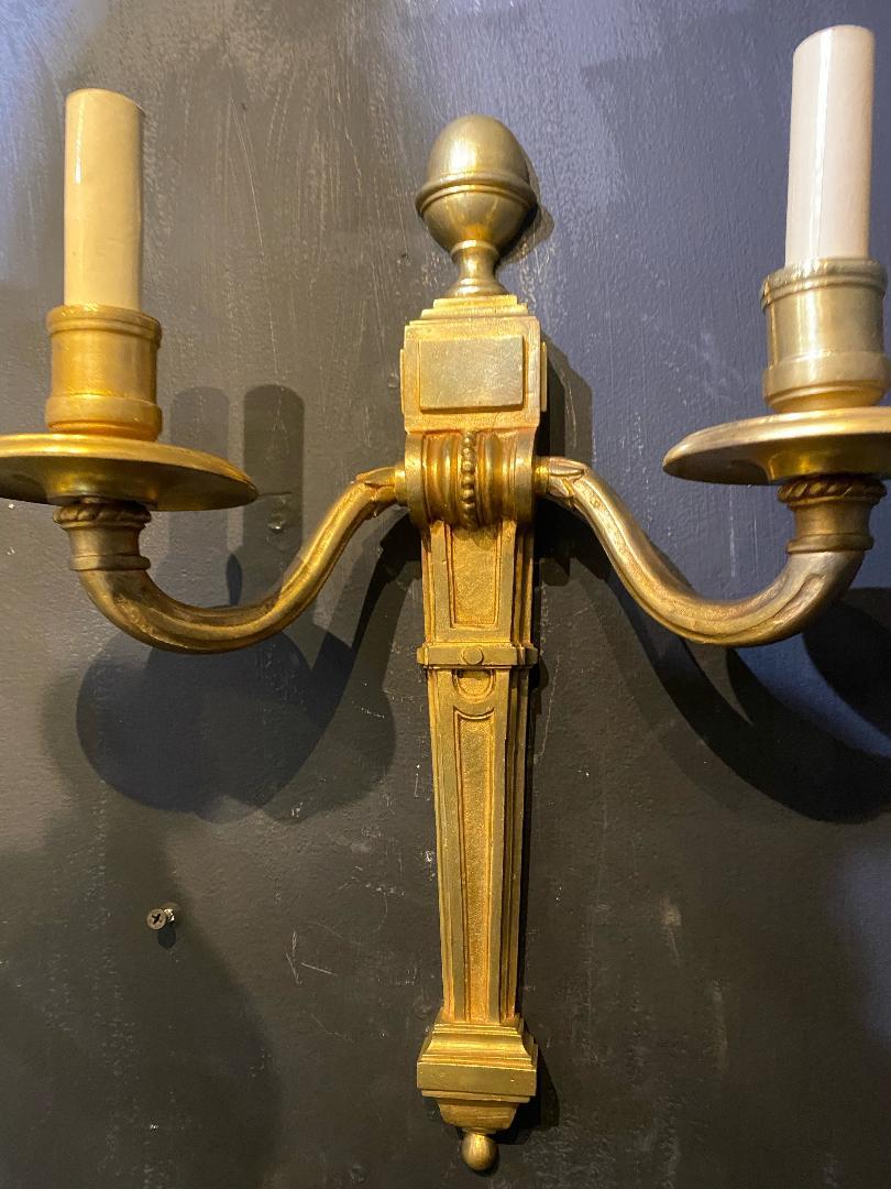 American 1920's Caldwell 2 Lights Bronze Sconces For Sale