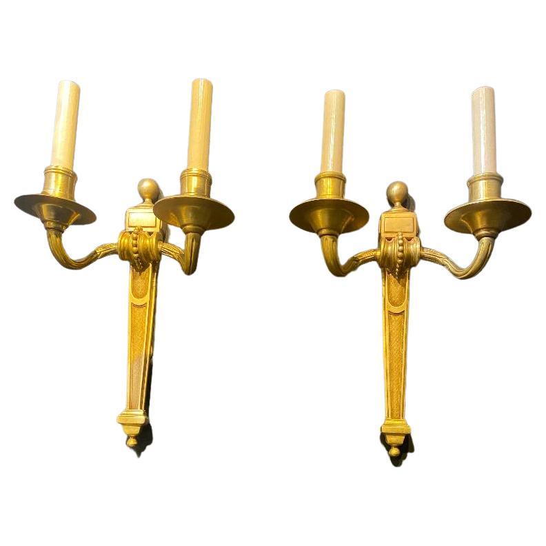 1920's Gilt Bronze Caldwell Sconces