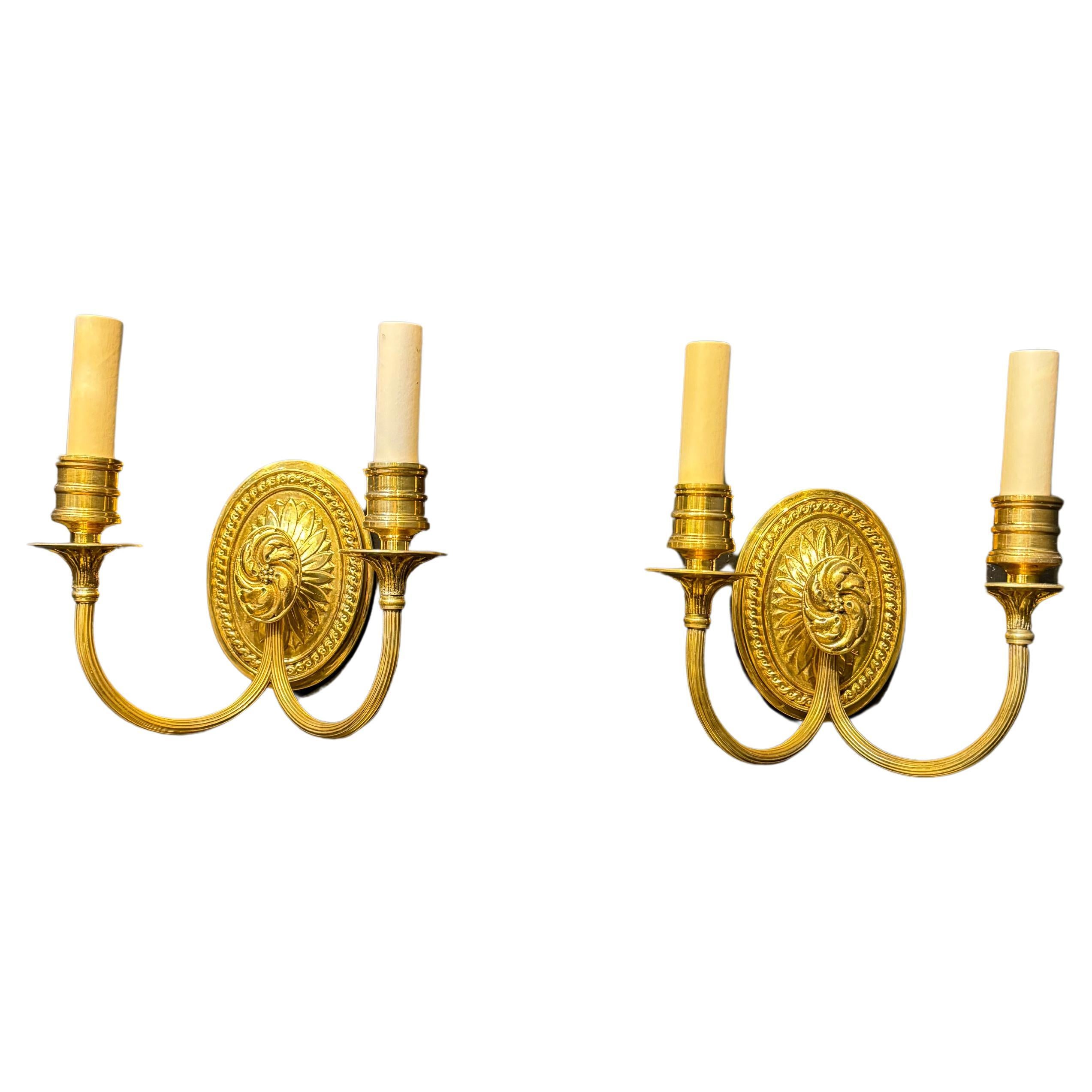Pair of 1920’s Caldwell Gilt Bronze Sconces For Sale