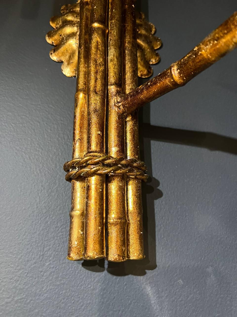 1940's French Bagues Faux Bamboo Sconces 1