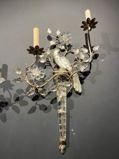 1930's French Bagues Silver Leaf Sconces