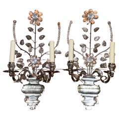 1930's French Bagues Silver Plated Sconces
