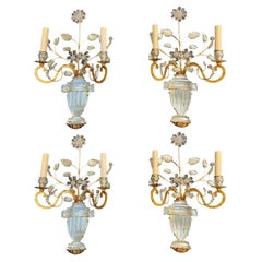 1930's French Bagues Vase with Flowers Sconces