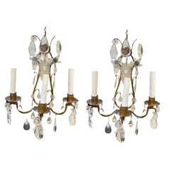 Vintage 1930's French Bagues Sconces with 3 Lights