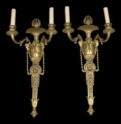 1930's French Empire Bronze Sconces