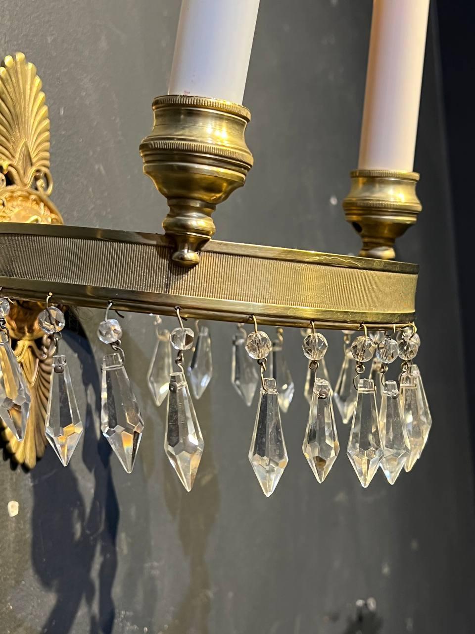 Gilt 1930's French Empire Sconces with Lion's Head For Sale