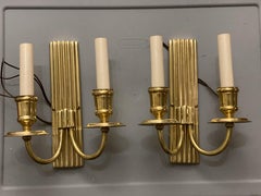 Pair of 1930's French Gilt Bronze Sconces