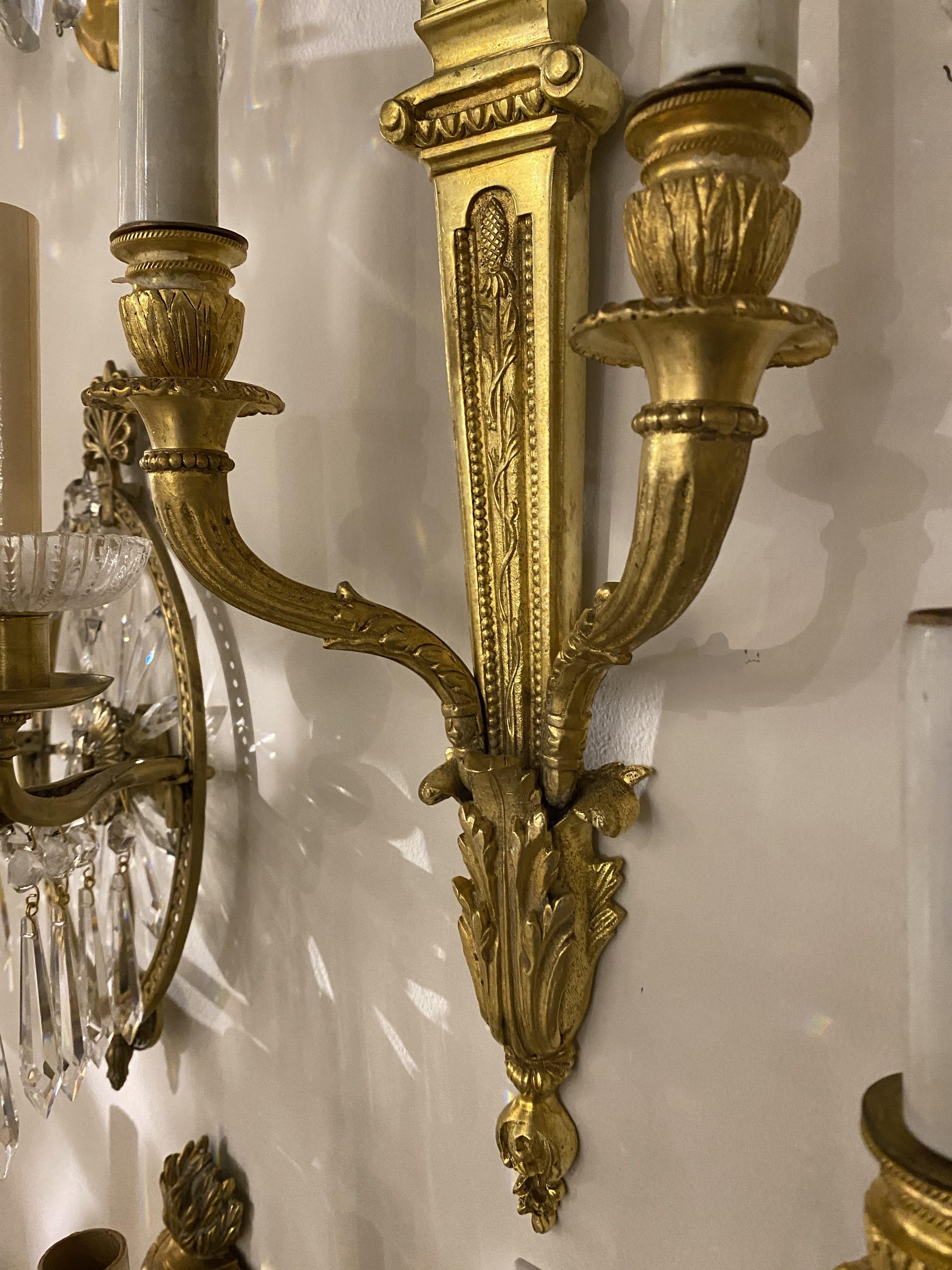 1930's French Gilt Bronze Sconces For Sale 1