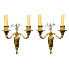 Pair 1930's French Louis XVI Sconces with Ram Head