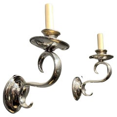 A pair of circa 1930's Italian silver plated sconces