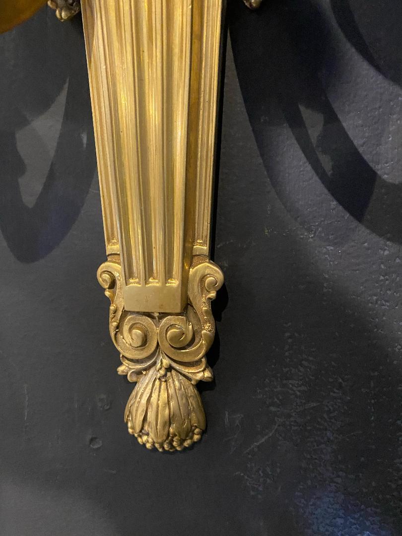 1940's English Neoclassic Gilt Bronze Sconces For Sale 1