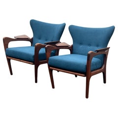 A Pair of Classic Adrian Pearsall Armchairs With Angled Arms Ca' 1960's