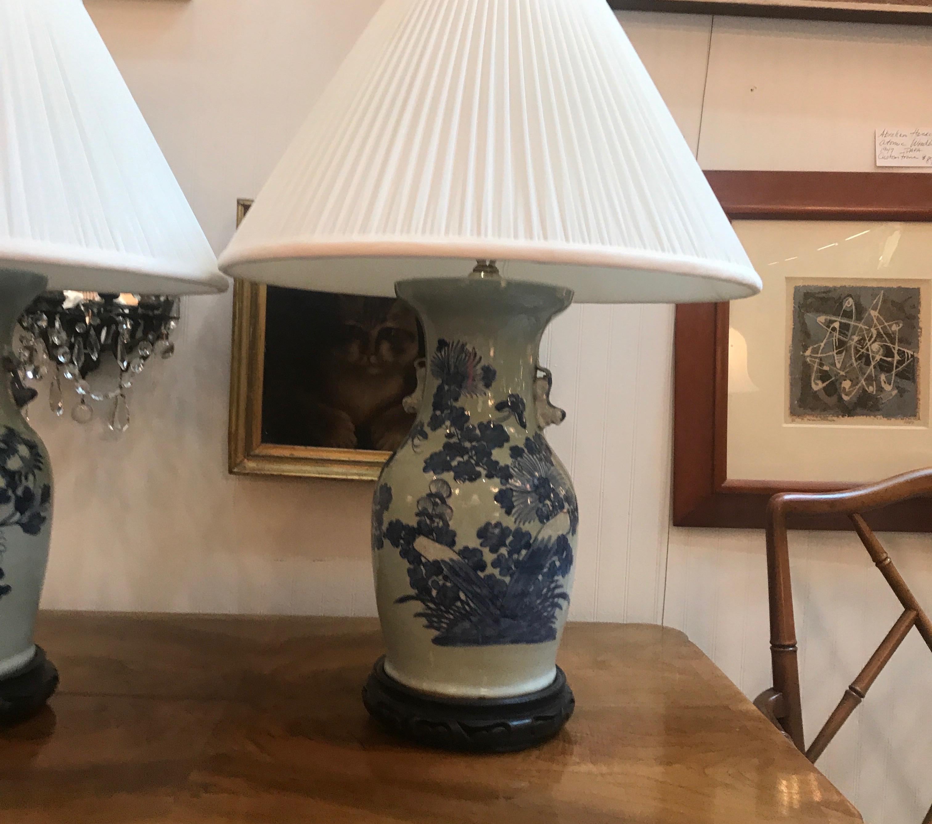 blue and white chinese lamps