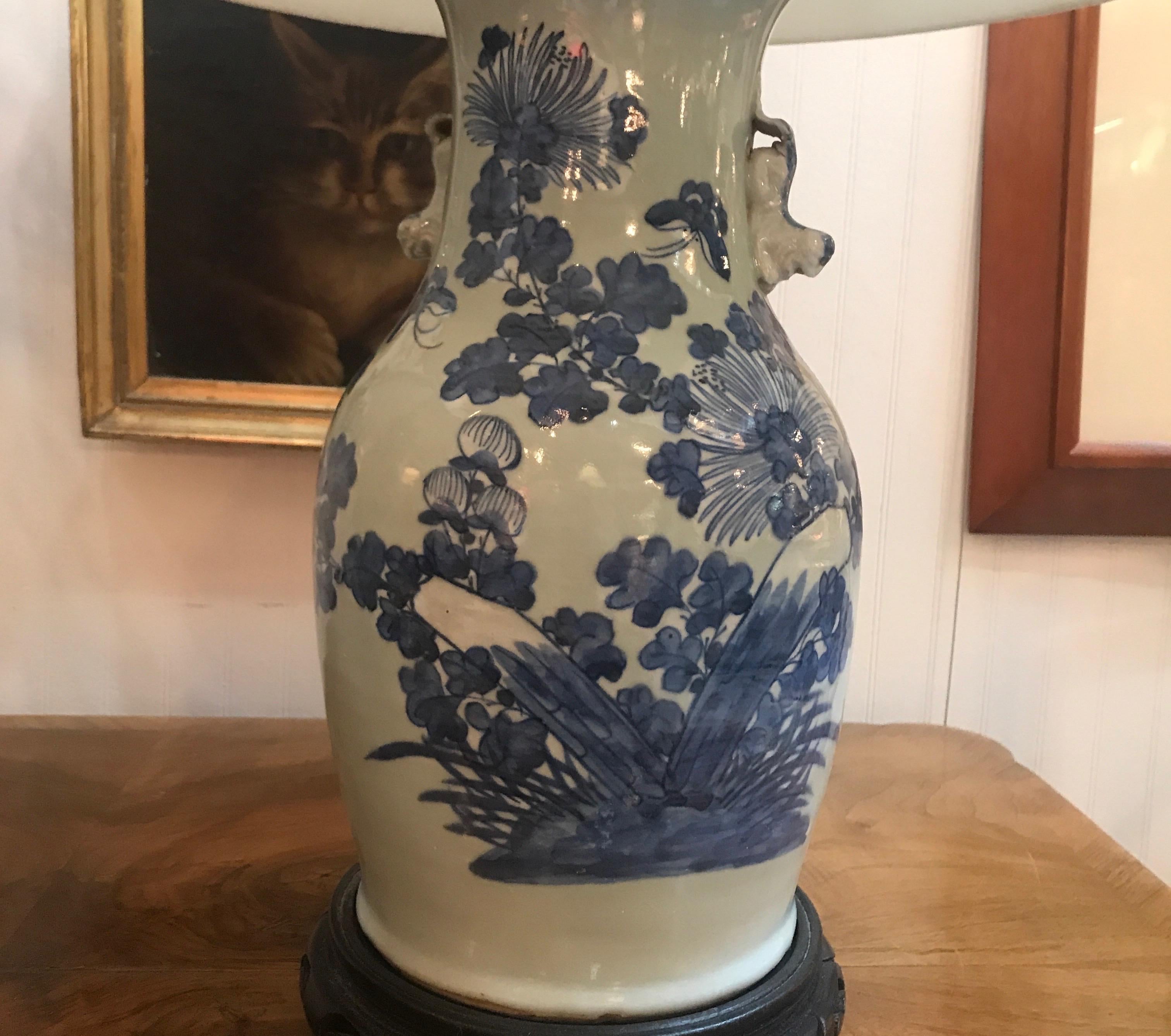 Chinese Export Pair of Classic Blue and White Chinese Porcelain Lamps