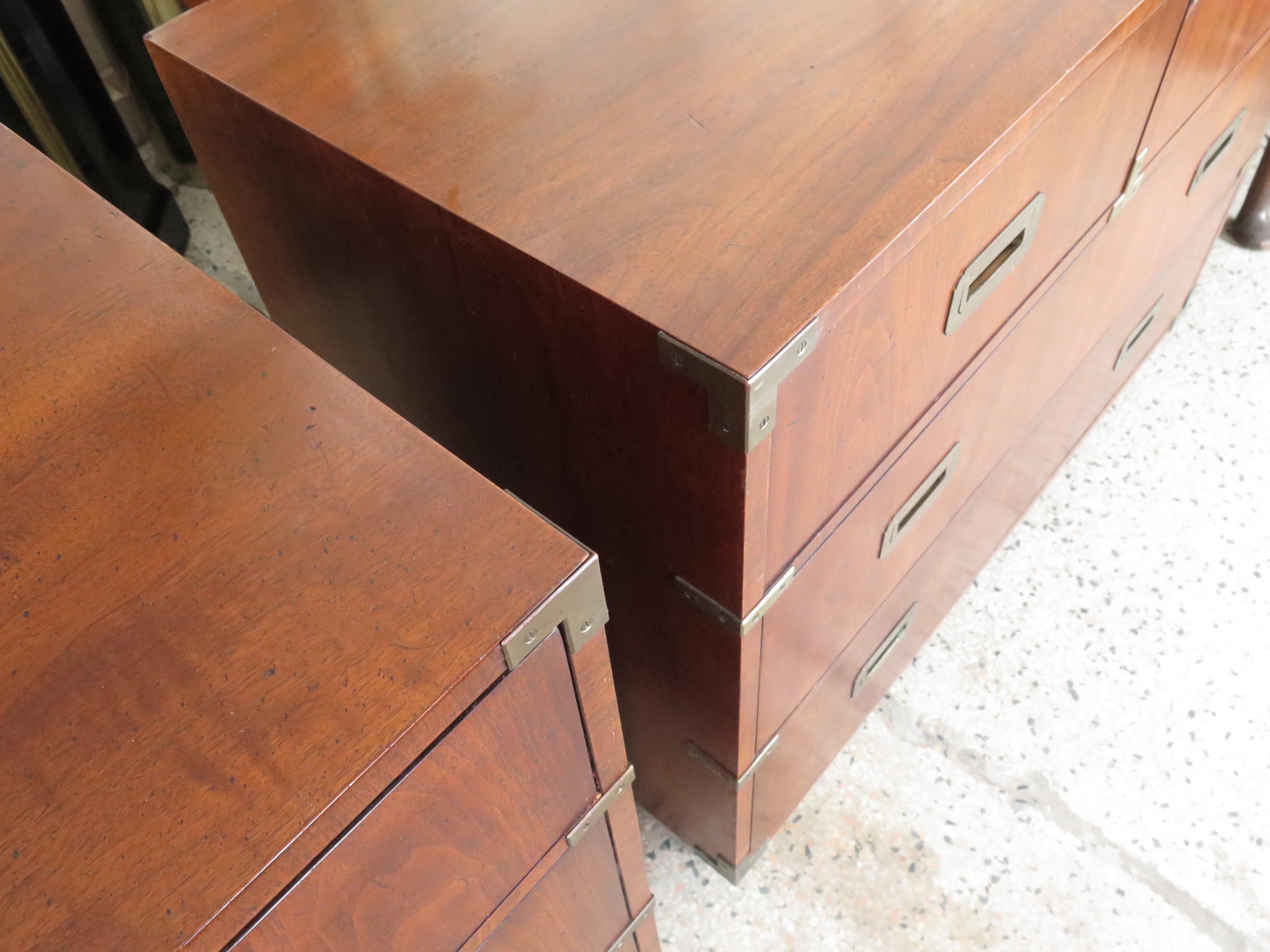 American A Pair of Classic Campaign Dressers by Henredon