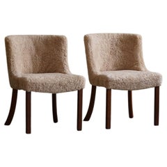 Ein Paar Classic Stühle aus Eiche und Lammfell, Dänische Moderne, Kaj Gottlob, 1950er Jahre