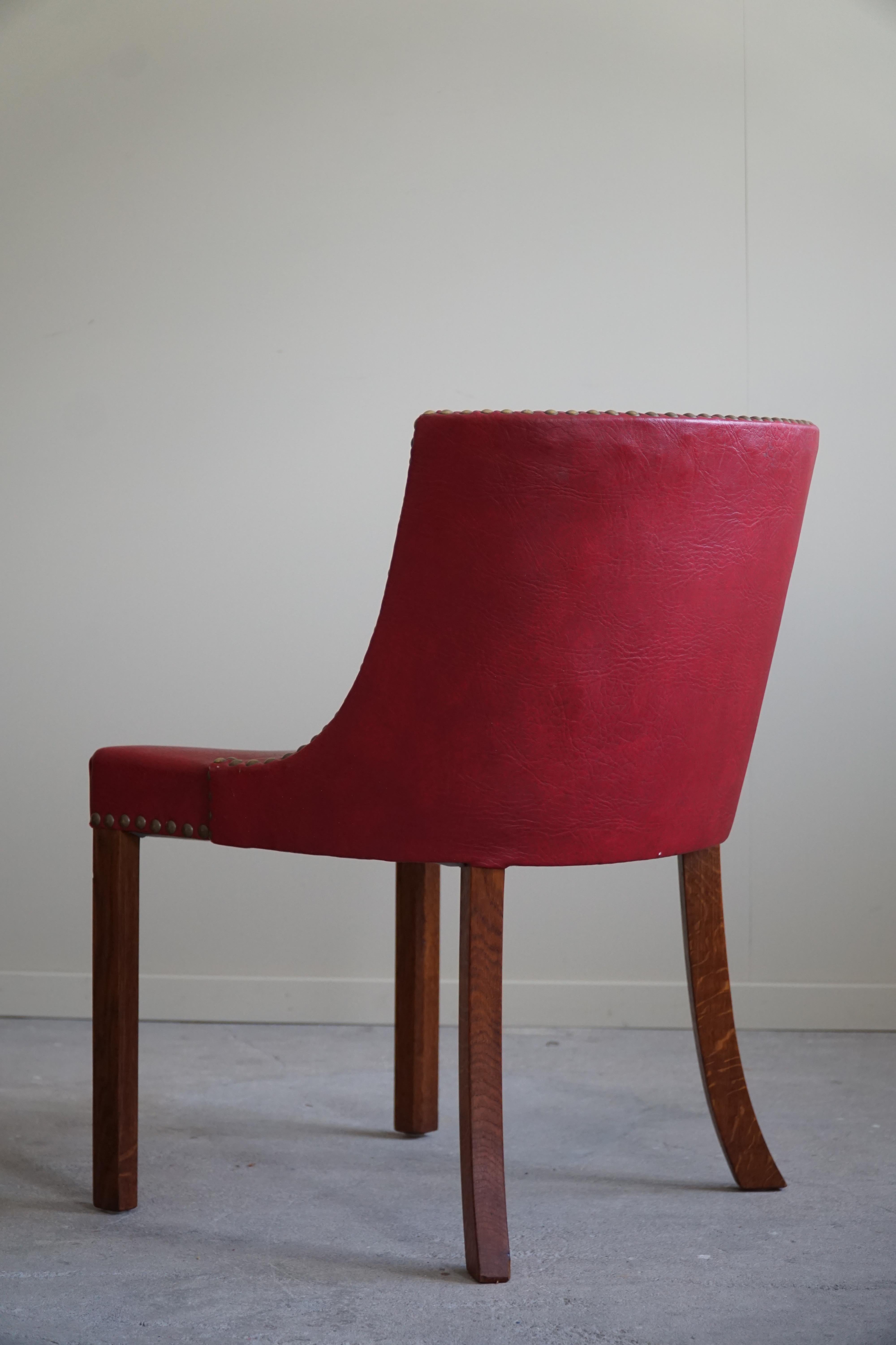 A Pair of Classic Chairs in Oak and Leather, Danish Modern, Kaj Gottlob, 1950s 9