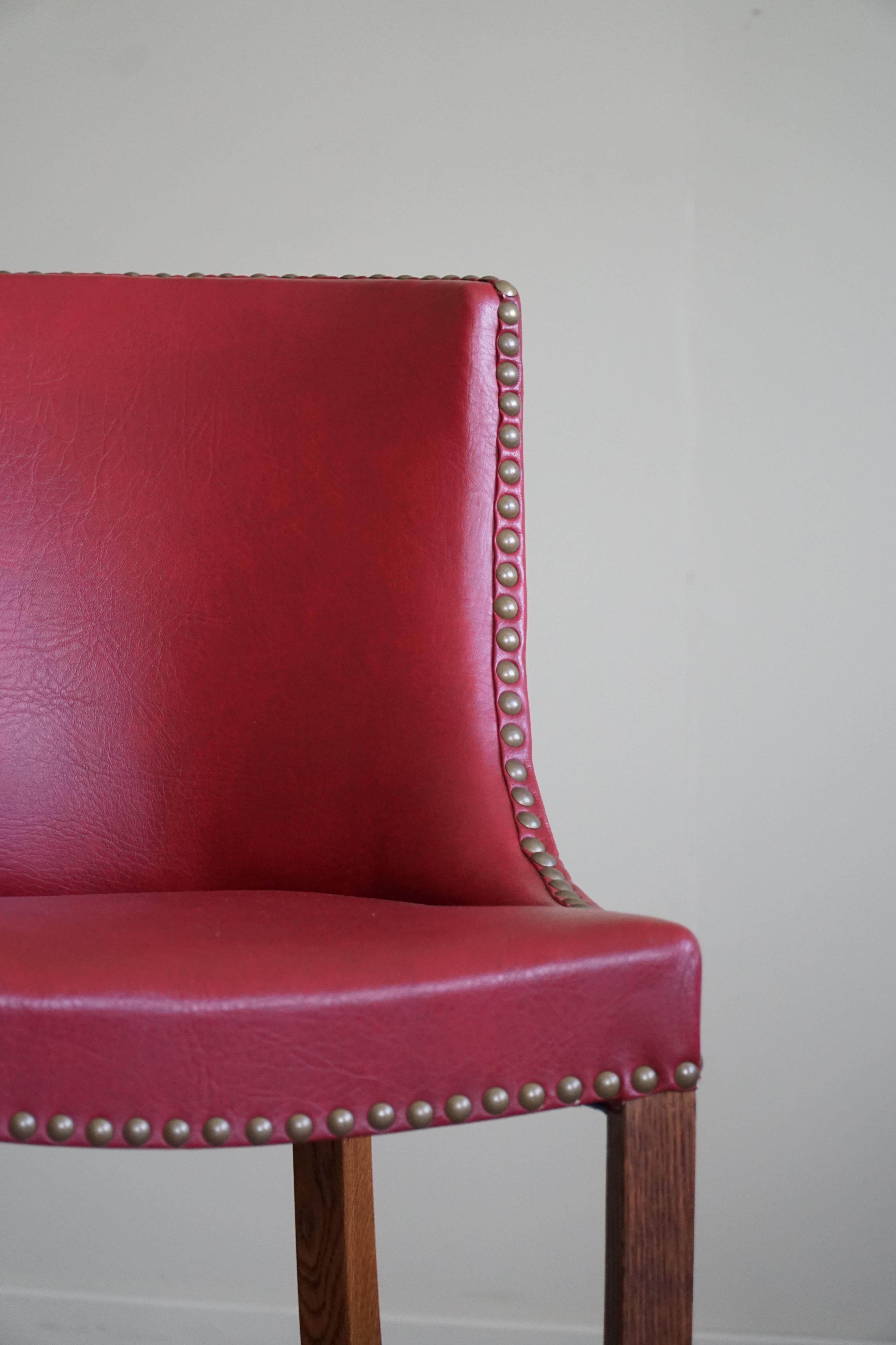 A Pair of Classic Chairs in Oak and Leather, Danish Modern, Kaj Gottlob, 1950s 10
