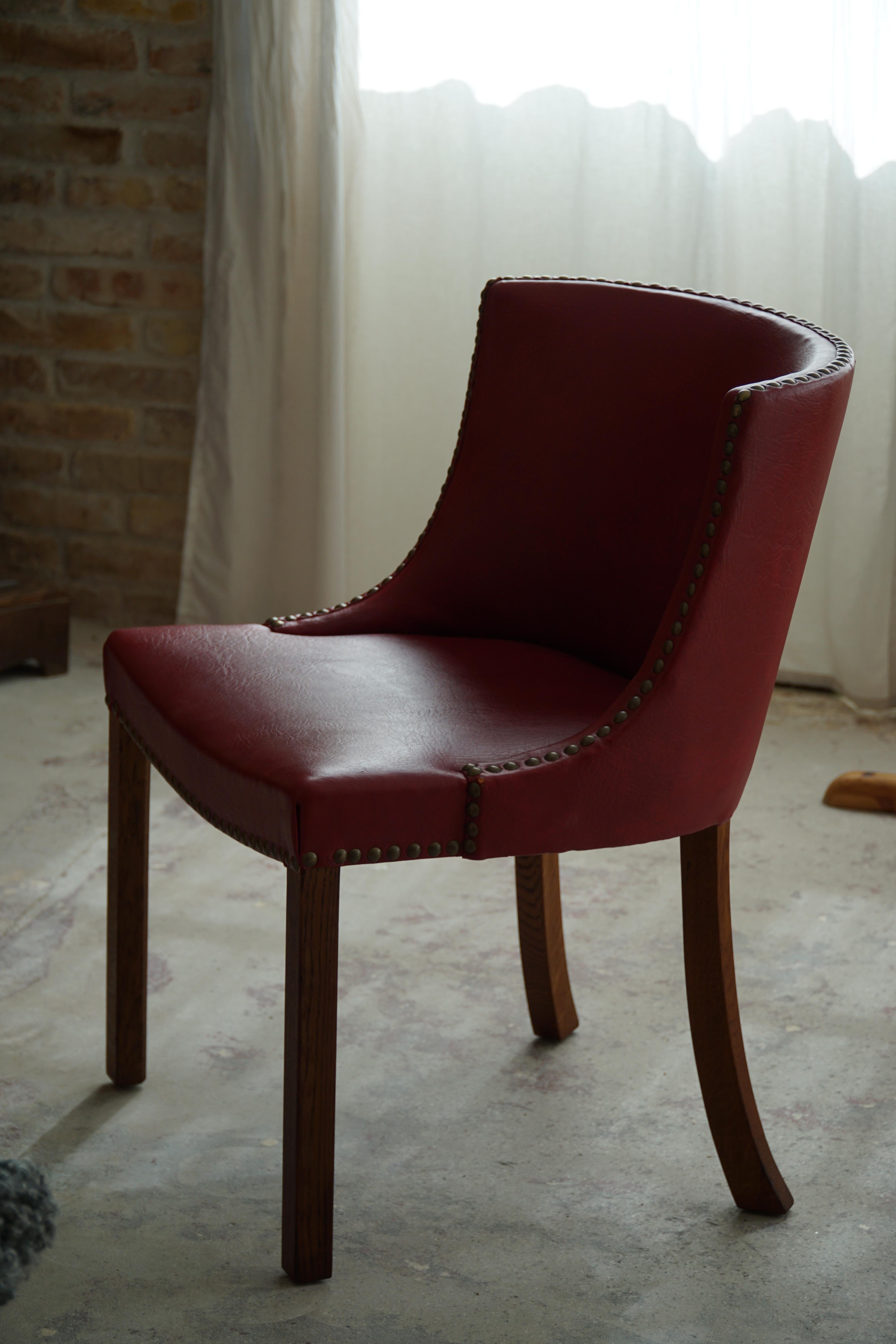 A Pair of Classic Chairs in Oak and Leather, Danish Modern, Kaj Gottlob, 1950s 12