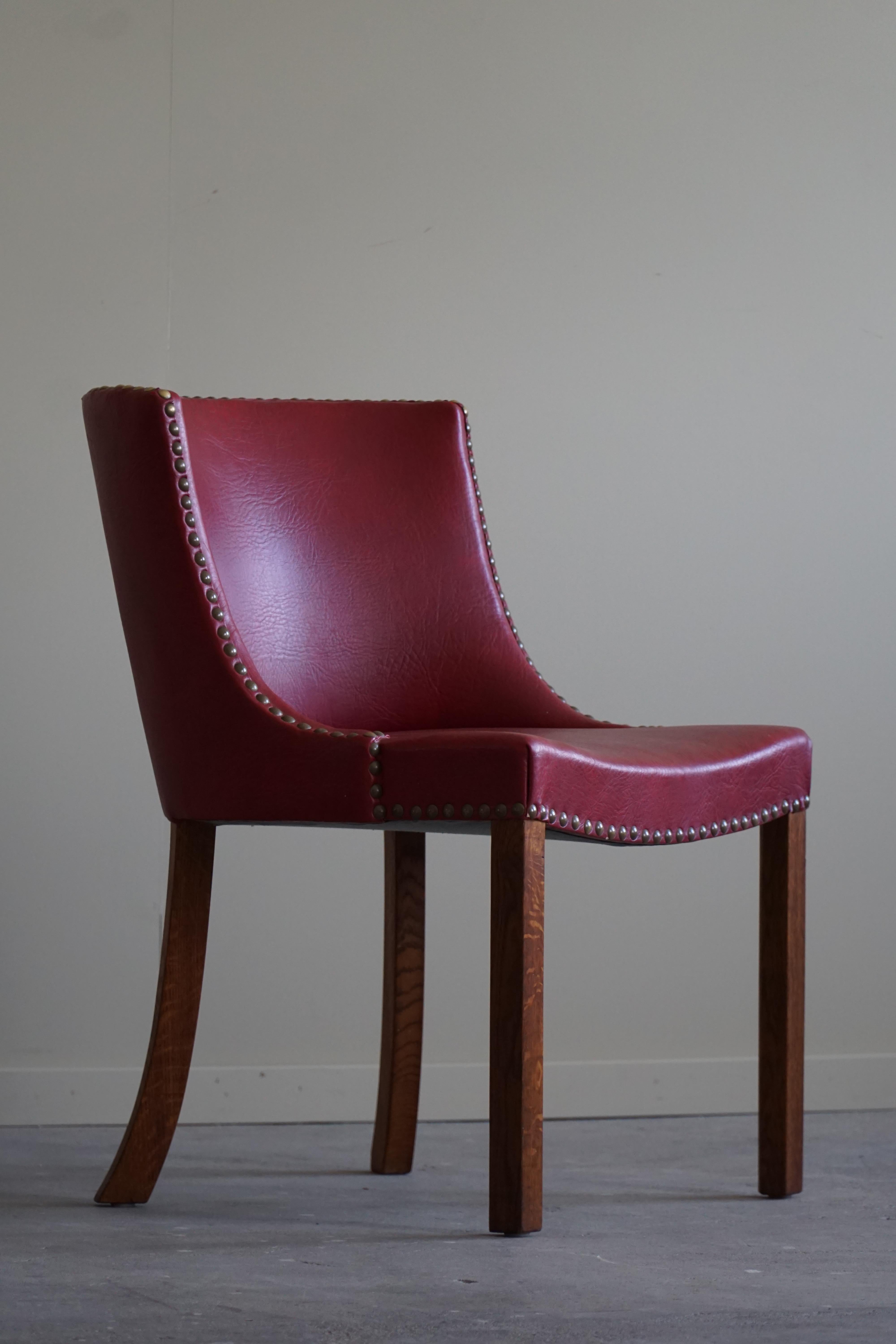 A Pair of Classic Chairs in Oak and Leather, Danish Modern, Kaj Gottlob, 1950s 1