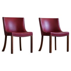 A Pair of Classic Chairs in Oak and Leather, Danish Modern, Kaj Gottlob, 1950s