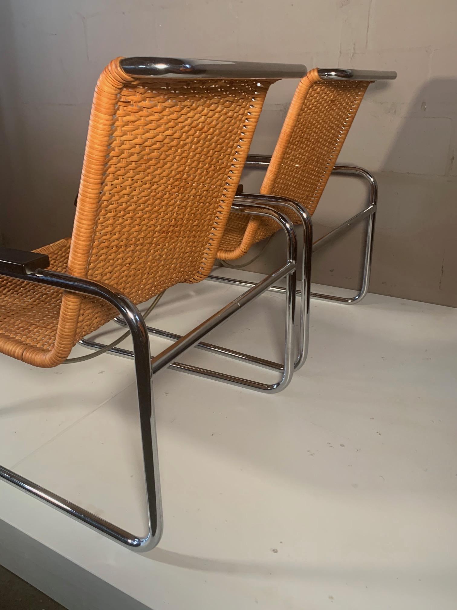 Pair of Classic Marcel Breuer B35 Chairs ICF 7