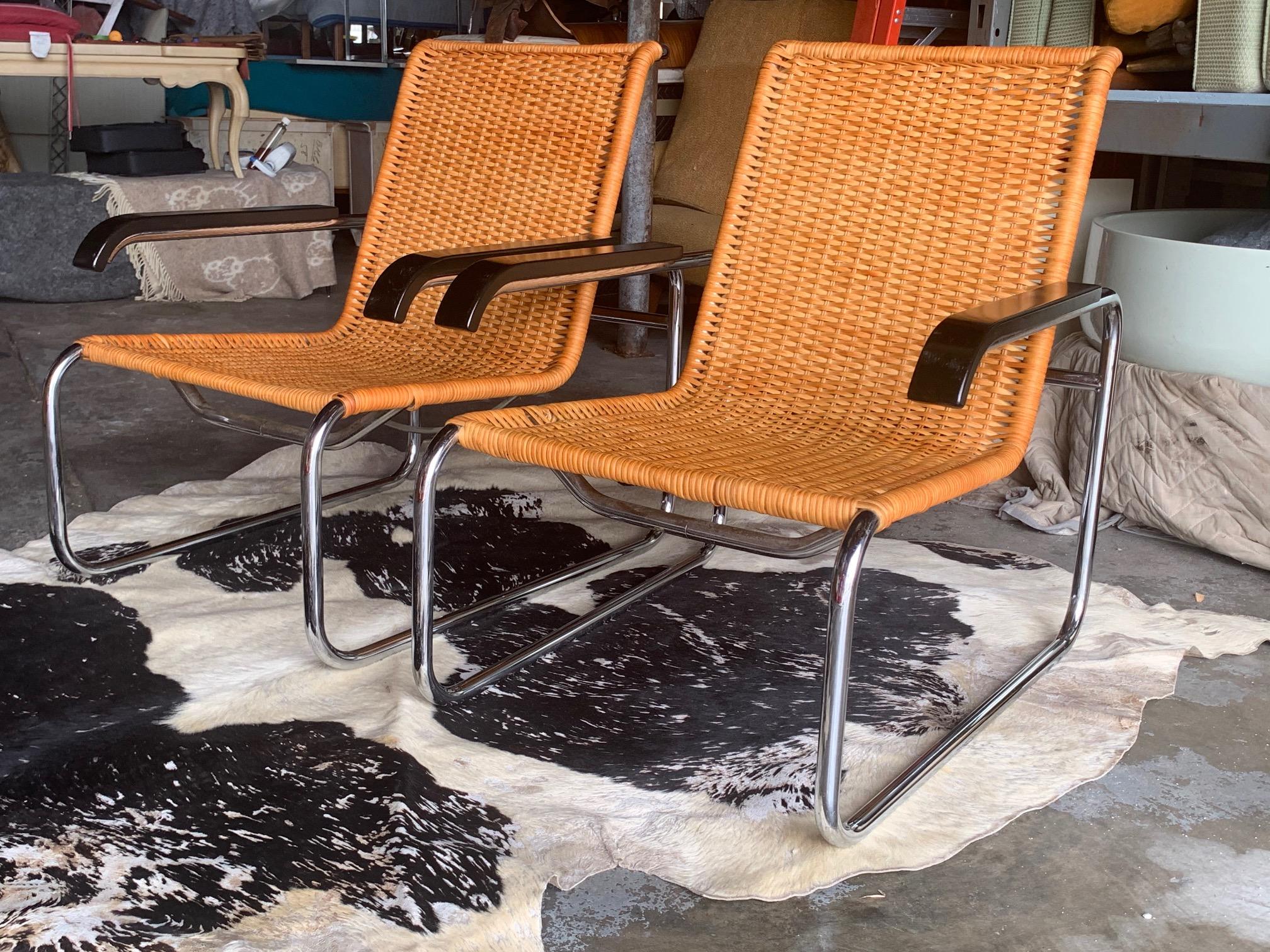 Pair of Classic Marcel Breuer B35 Chairs ICF In Good Condition In St.Petersburg, FL