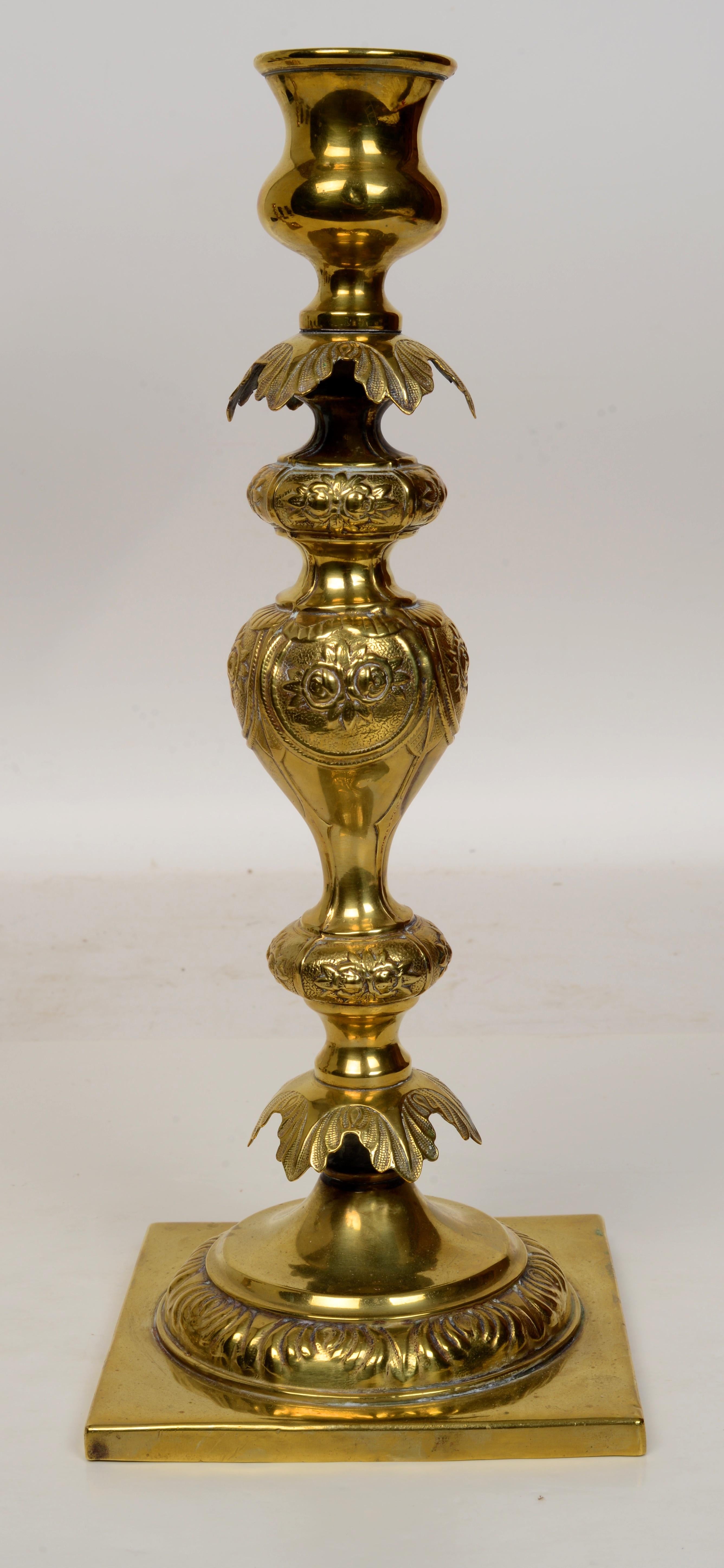 Cast A Pair of Classic Polish Sabbath Candlesticks, by B. Henneberg Warszawie