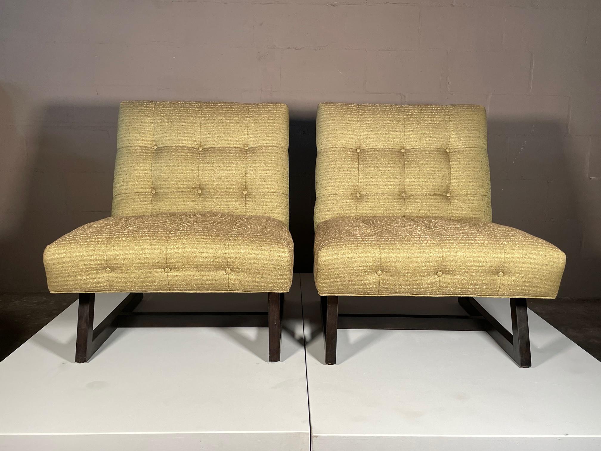 American Pair of Classic Slipper Chairs For Sale