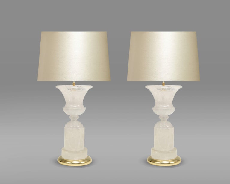 Pair Of Classic Urn Form Rock Crystal Quartz Lamps For At 1stdibs A Pair Of Classic Urn Form Rock Crystal Quartz Lamps With Polish Brass Base Created