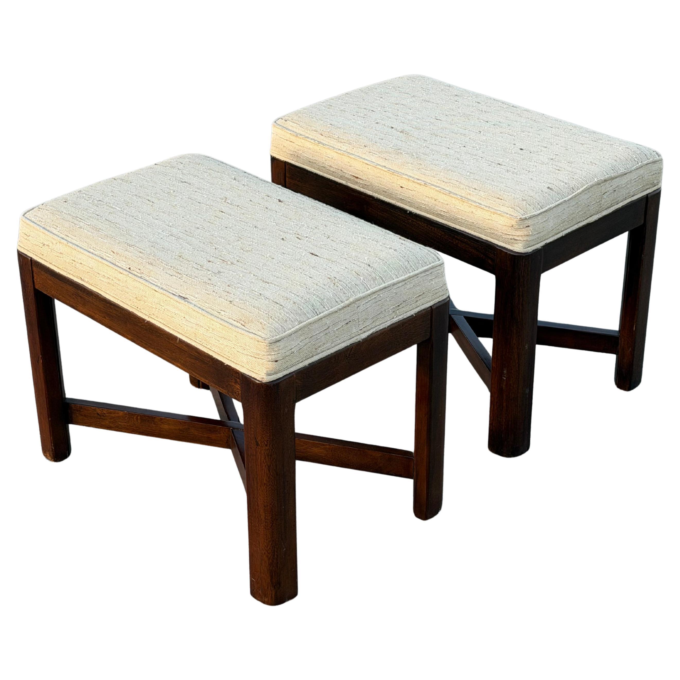 A Pair Of Classic X Base Upholstered Benches By Drexel Heritage ca
 1960
s For Sale