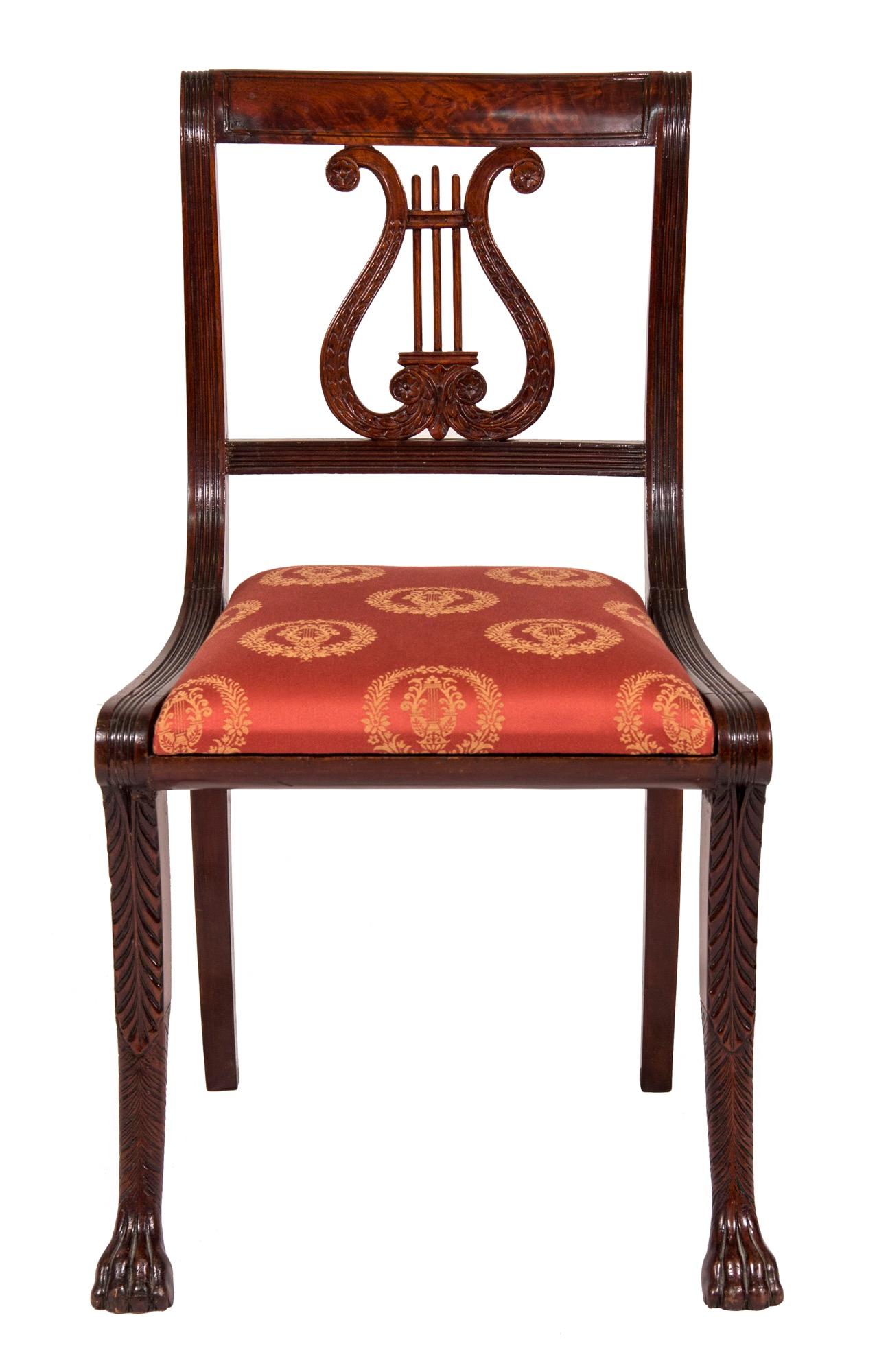 duncan phyfe harp back chairs