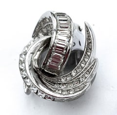 A pair of clear paste 'swirl' earrings, Attwood and Sawyer, UK, 1980s