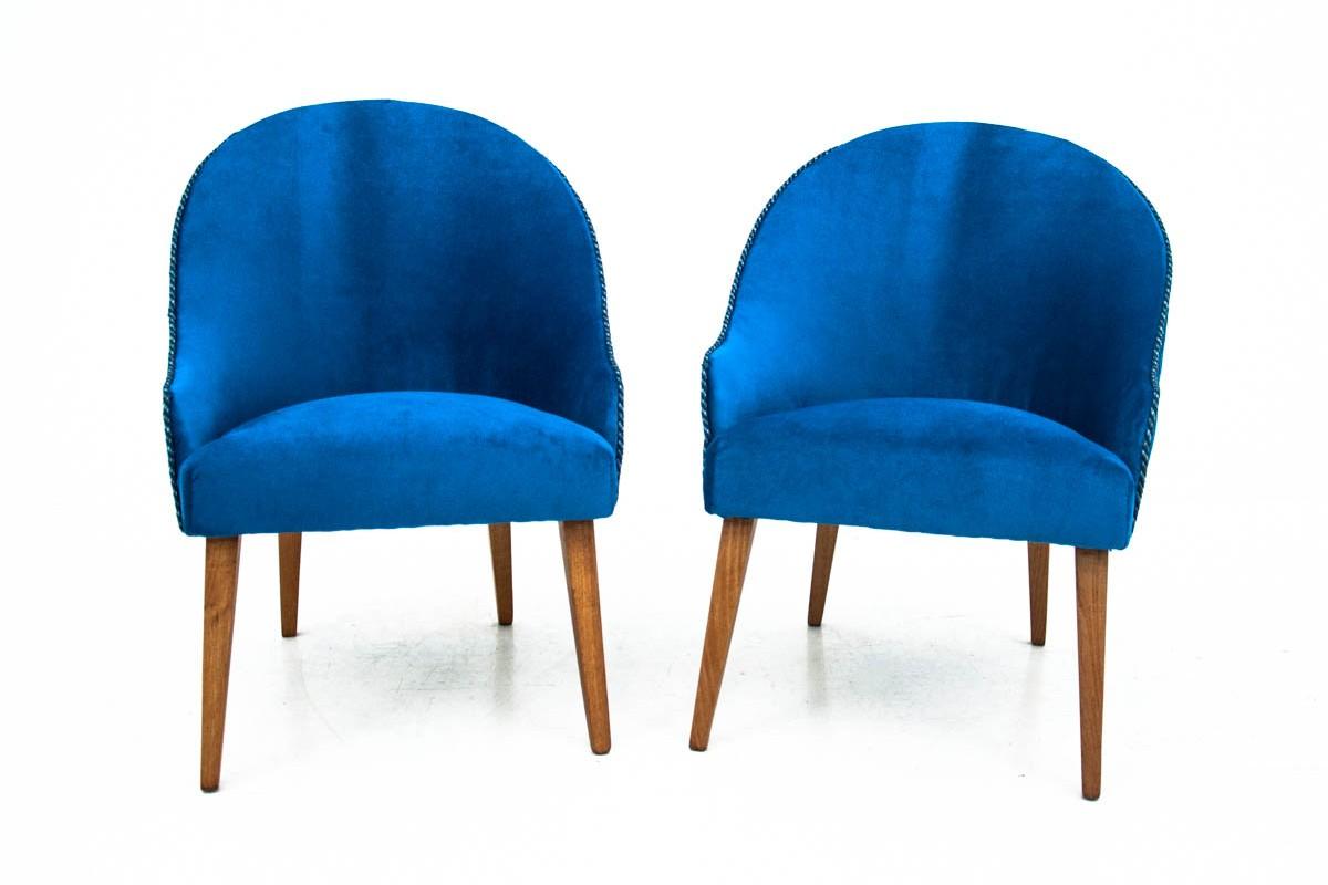 Polish A pair of club armchairs, Poland, 1960s For Sale