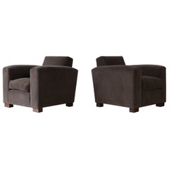 A Pair of Club Chairs, Upholstered in Pure Alpaca