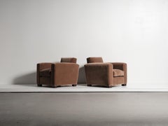 A Pair of Club Chairs, Upholstered in Pure Mohair