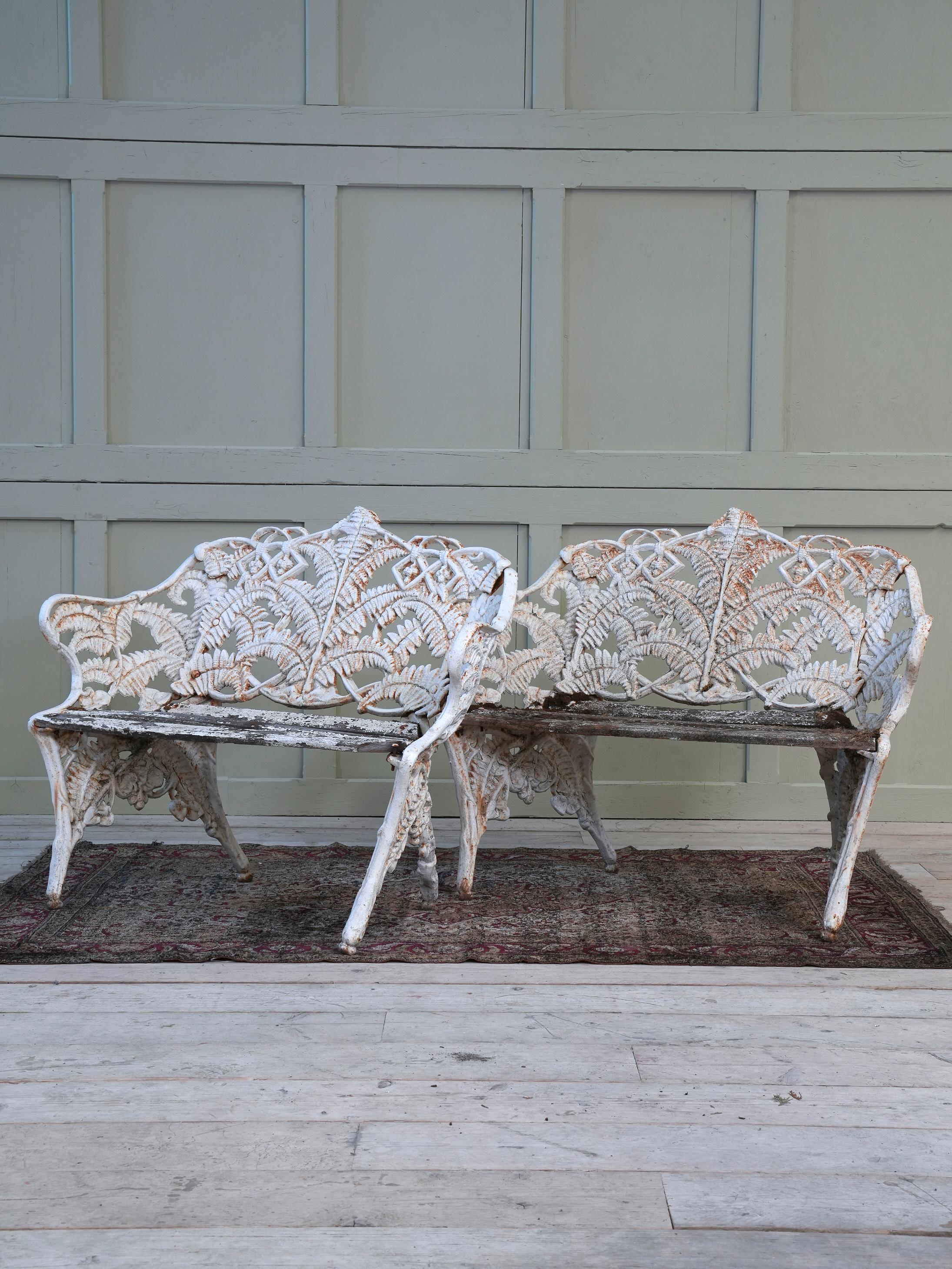 English Pair of Coalbrookdale Foundry Style Benches