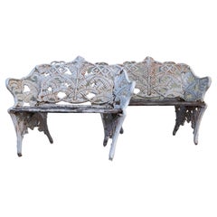 Pair of Coalbrookdale Foundry Style Benches
