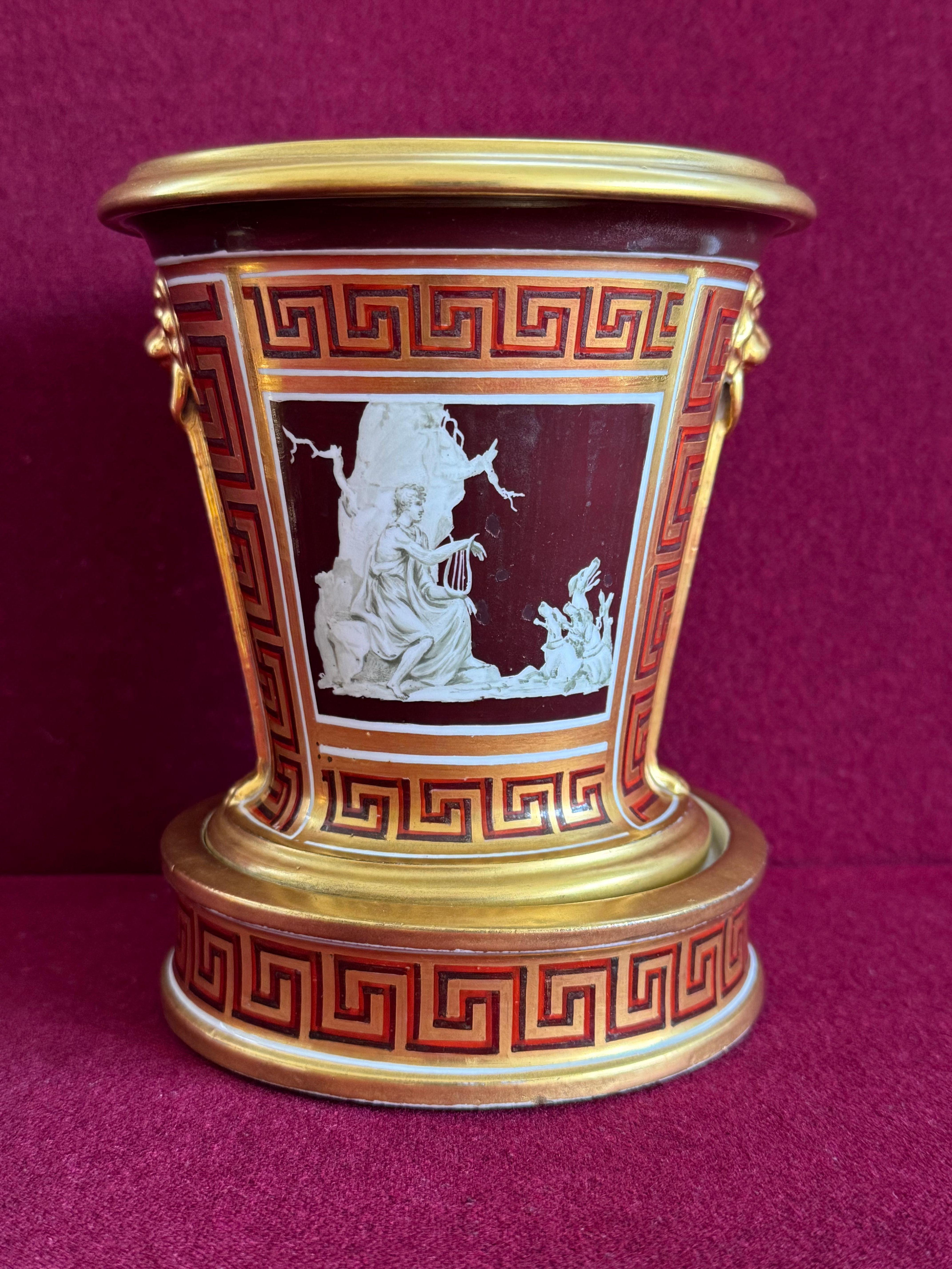 British A pair of Coalport Cache Pots decorated by Thomas Baxter c.1802 - 1805 For Sale