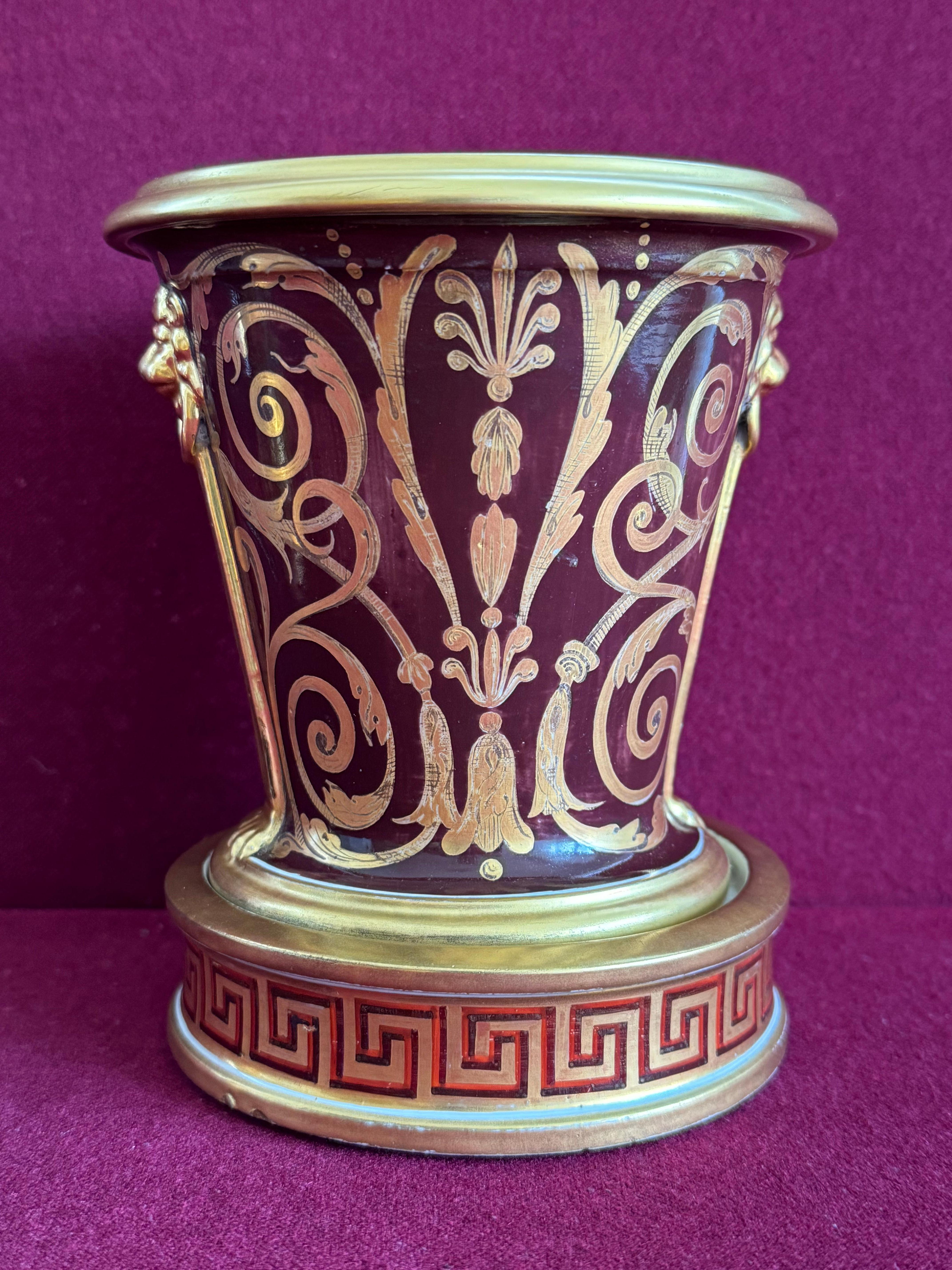 19th Century A pair of Coalport Cache Pots decorated by Thomas Baxter c.1802 - 1805 For Sale