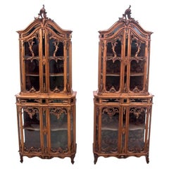 A pair of collector's cabinets, France, circa 1870. UNIQUE!