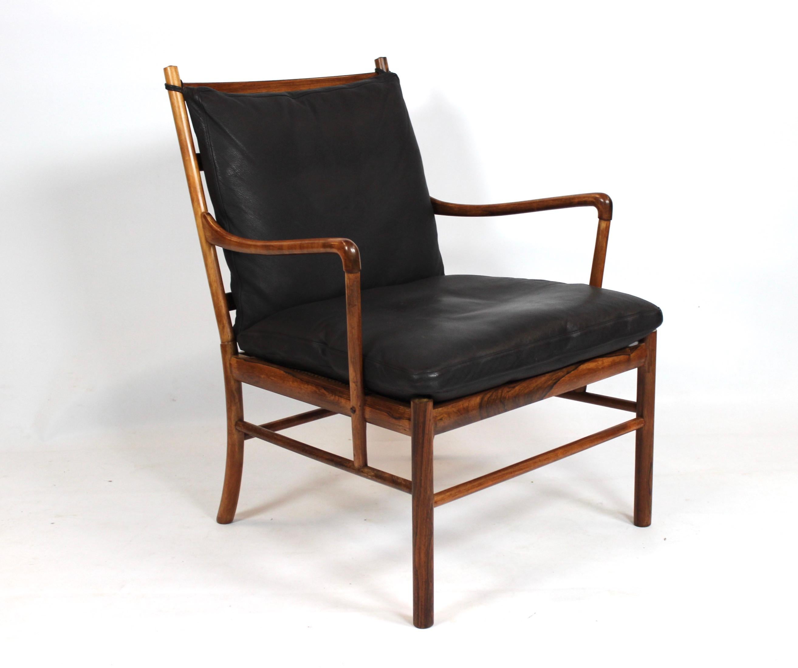 Leather Pair of Colonial Easy Chairs, Model PJ149, by Ole Wanscher